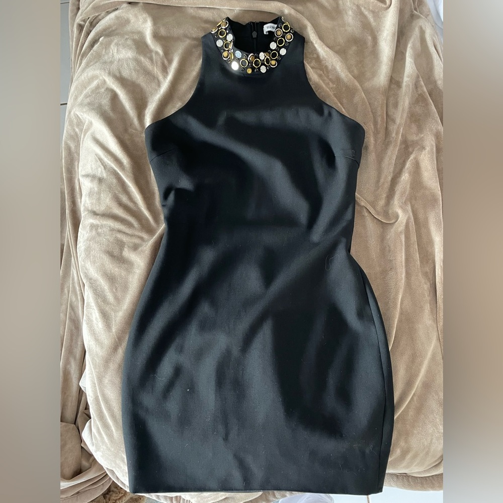 Elizabeth and James high embellished neckline black and gold detail size 6